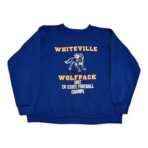 Vintage 1987 Whiteville Wolfpack Football Champs Sweatshirt Women's‎ XL Boxy Fit